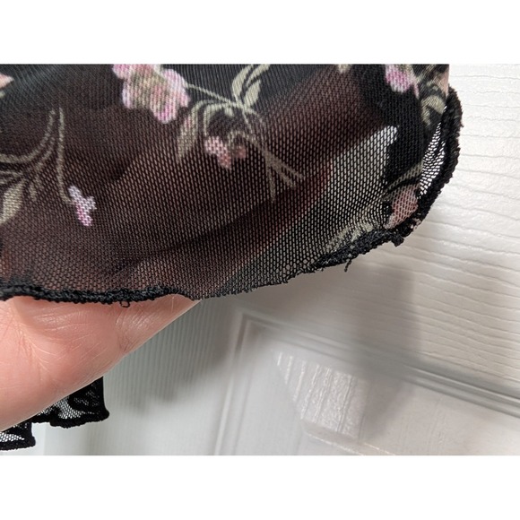 Y2K Coquette Ditsy Floral Babydoll Mini Dress Black L Feminine fairycore - Picture 8 of 12